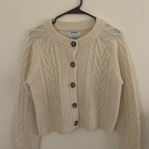 Cream old navy chunky cardigan